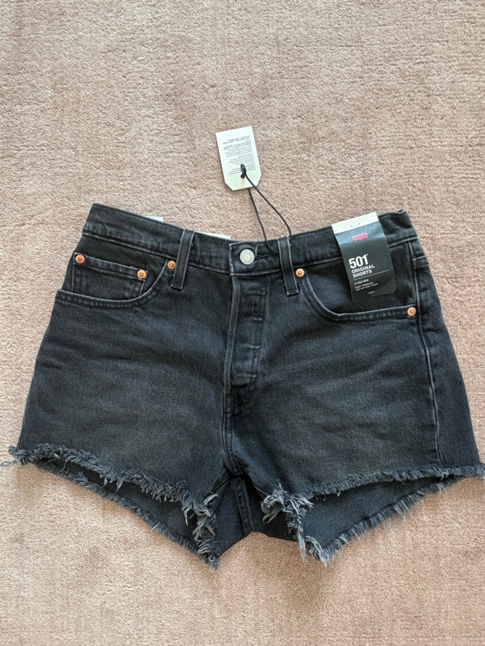 NWT Levi’s 501 Black Denim Shorts